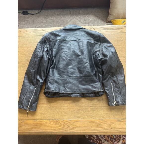 Vintage 90's Vera Pelle Motorcycle Suede Leather Jacket Size S Made in Italy - Picture 9 of 12